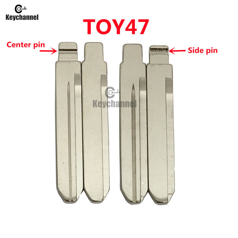 Keychannel 10 pz/lotto Car Key Blade TOY47 Center Side Pin Blank per KEYDIY KD VVDI Xhorse per Toyota Flip Remote Locksmith Tool