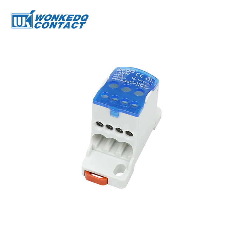 UKK80A – boîte de jonction 1 entrée 6 sorties, connecteur électrique universel de fil, bornier Din Rail, boîte de Distribution d'alimentation