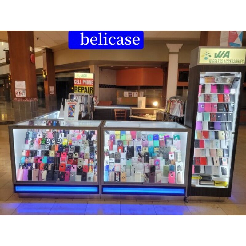 custom，Shopping Mall Retail Cellphone Store Furniture Phone Glass Counter Display Cabinet Mobile Accessories Kiosk