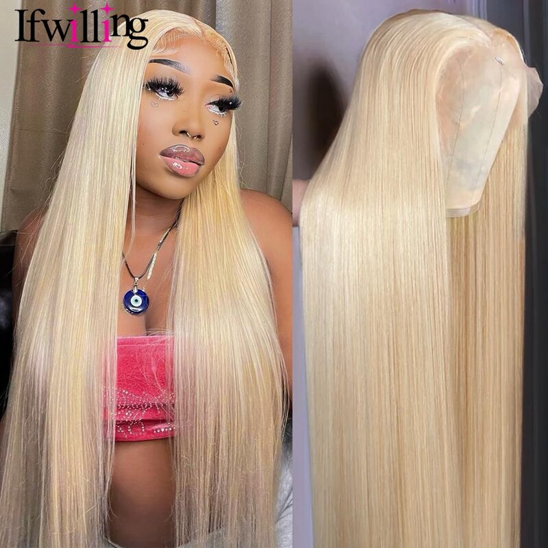 13x6 Lace Frontal Blonde Wig 13x4 Lace Front Human Hair Wigs For Women Pre pucked Bone Straight Human Hair Wigs 250% Dens