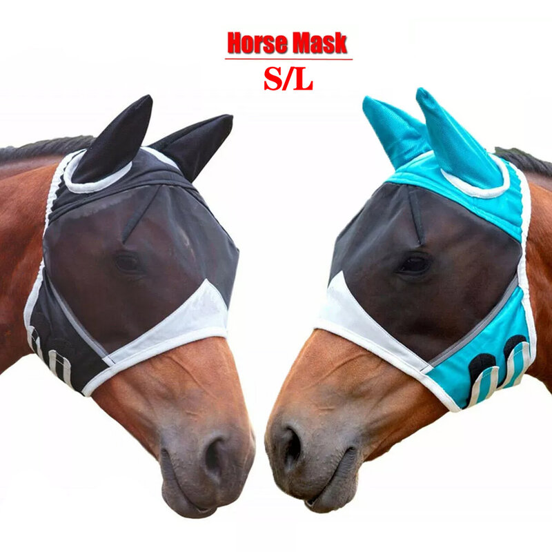 Peest乗馬用品ホースマスクモスキートカバーフライムシ虫通気性伸縮性ニットメッシュ保護マスク