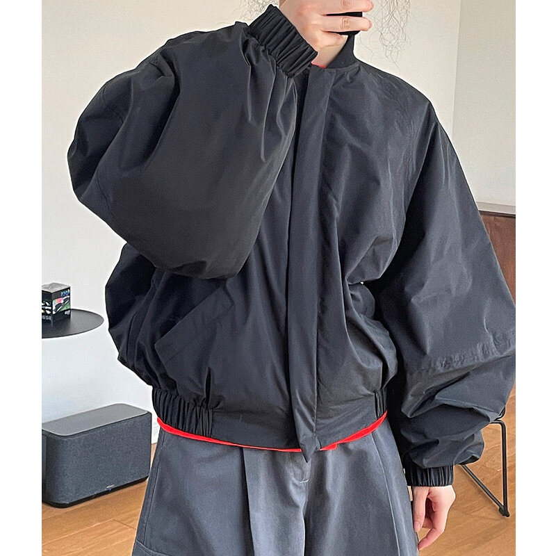 Abrigo de algodón de estilo callejero para mujer, Chaqueta corta Coreana de gran tamaño, traje de béisbol holgado, abrigos de plumón, 2022