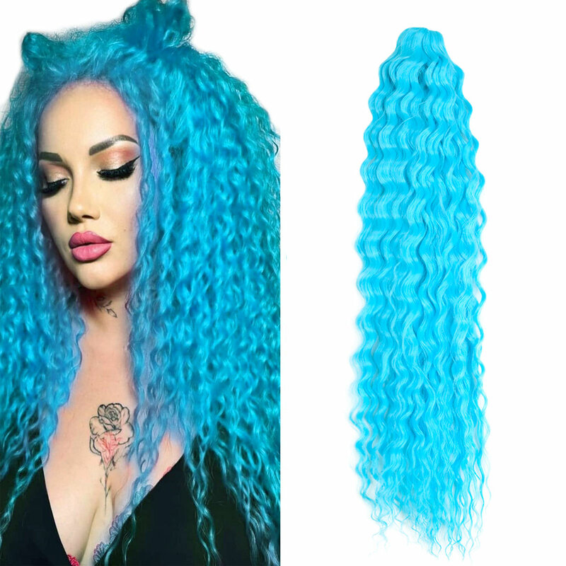 Ocean Wave 22Inch Ariel Curl Hair Synthetische Deep Wave Twist Gehaakt Haar Ombre Water Wave Vlechten Hair Extensions Voor Vrouwen