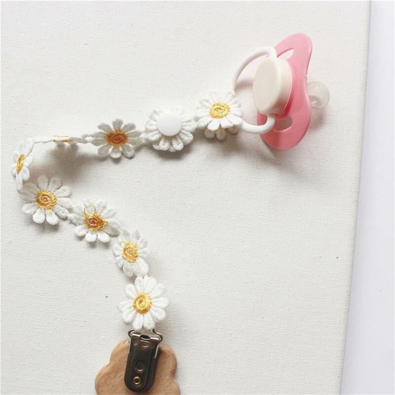 Hand-embroidered Baby Chain Clip Baby Supplies Anti-drop Pacifier Chain Sweet Lace Pacifier Chain Clip Pacifier Accessories