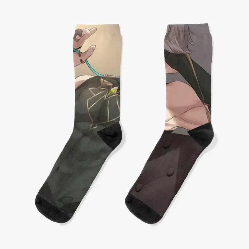 Chaussettes Genshin Impact pour hommes et femmes, chaussettes transparentes avec imprimé, Alhaitham