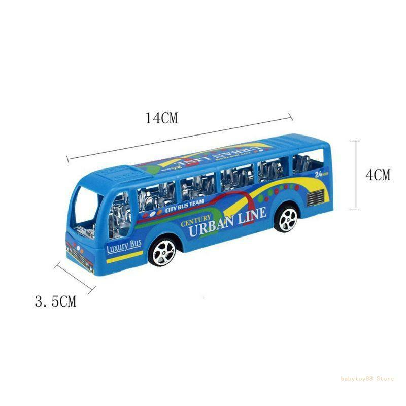 Y4UD 5.5in Bambino Tirare Indietro Auto Autobus Modello Giocattolo Inerzia per Giocare a Veicolo Mini Frizione Autobus Città per