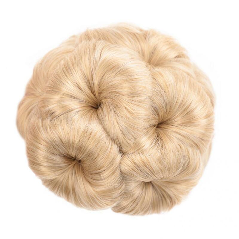 Stylish  Practical Nine-Flower Women Chignon Hair Bun Wrap High Temperature Fiber Hair Bun Ring Fluffy and Full   for Girls