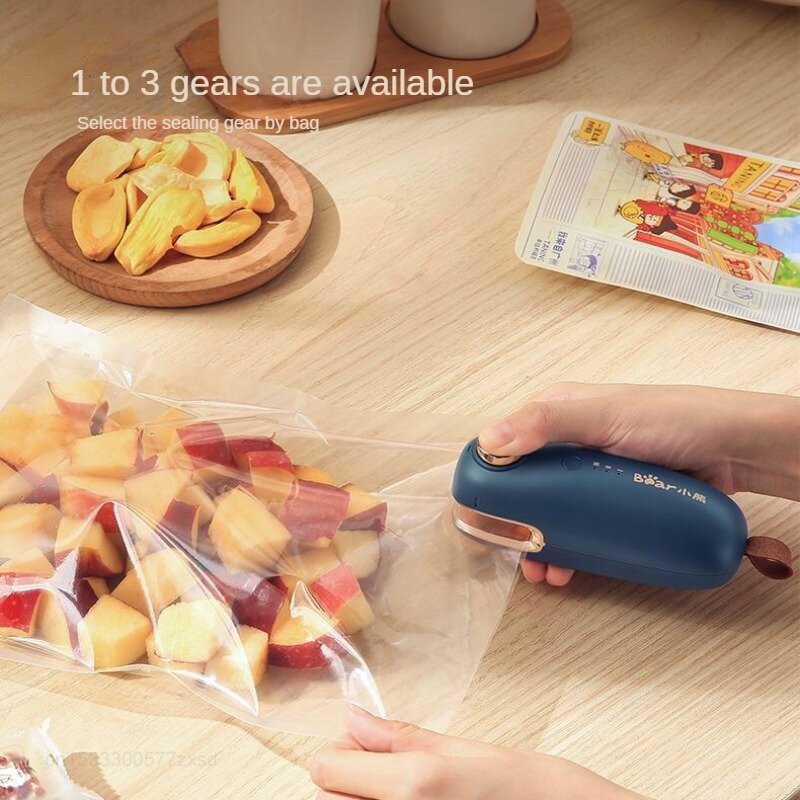 Xiaomi-sellador de bolsas de plástico portátil, bolsas de plástico térmico de máquina de sellado, sellador térmico de mano para embalaje de alimentos