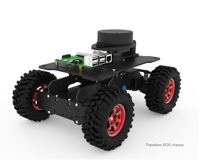 RC Ackerman Chassis com Motor Robot Car, Sistema de Apoio ROS, Sport Camera para Raspberry, Arduino, DIY Kit