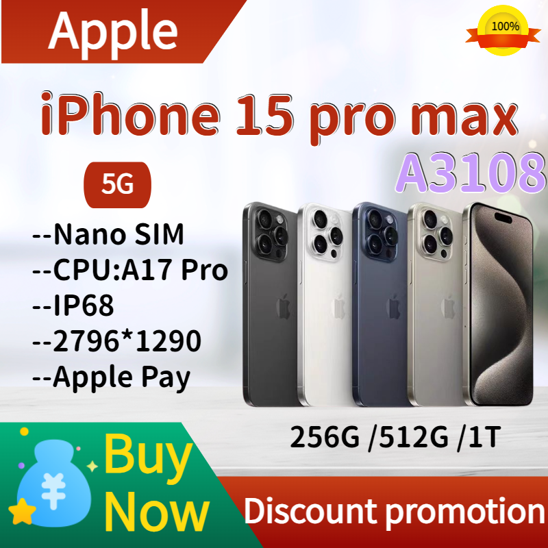 Apple-iPhone 15 pro max,iOS 17,a17 pro,超セクシー,xdr,oledディスプレイ,ip68,防塵,耐水性,デュアルSIM,100% オリジナル,新品