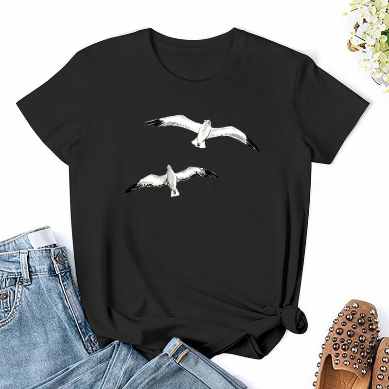 Seagulls 여성용 반팔 티셔츠, 재미있는 여름 상의, 운동 셔츠