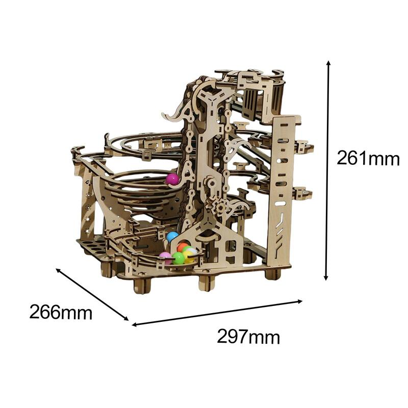 3D Wooden Puzzle Self Assemble Crafts Brain Teaser Marble Run Roller Coaster for Hobbyist Valentines Day Teens Adults Home Decor
