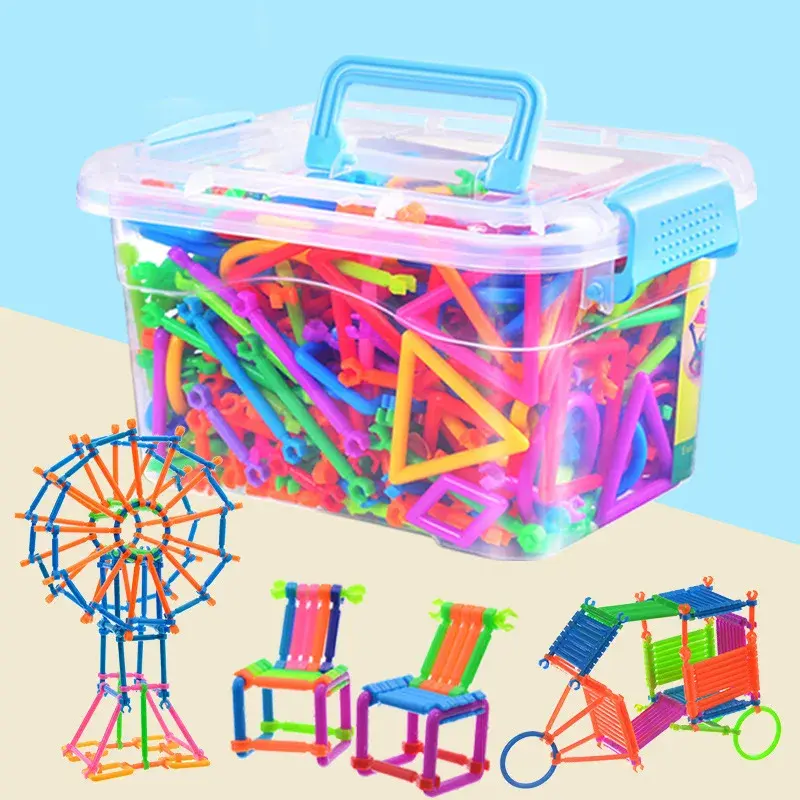 Bloques de construcción de palo inteligente para niños, imaginación y creatividad educativo de juguete, ideal para regalo, 420/500 piezas