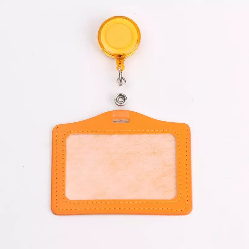 PU Card Holder Retractable Badge Reels IC/ID Card Holder Work Cards Transportation Card Case Nurse Doctor Business Supplies