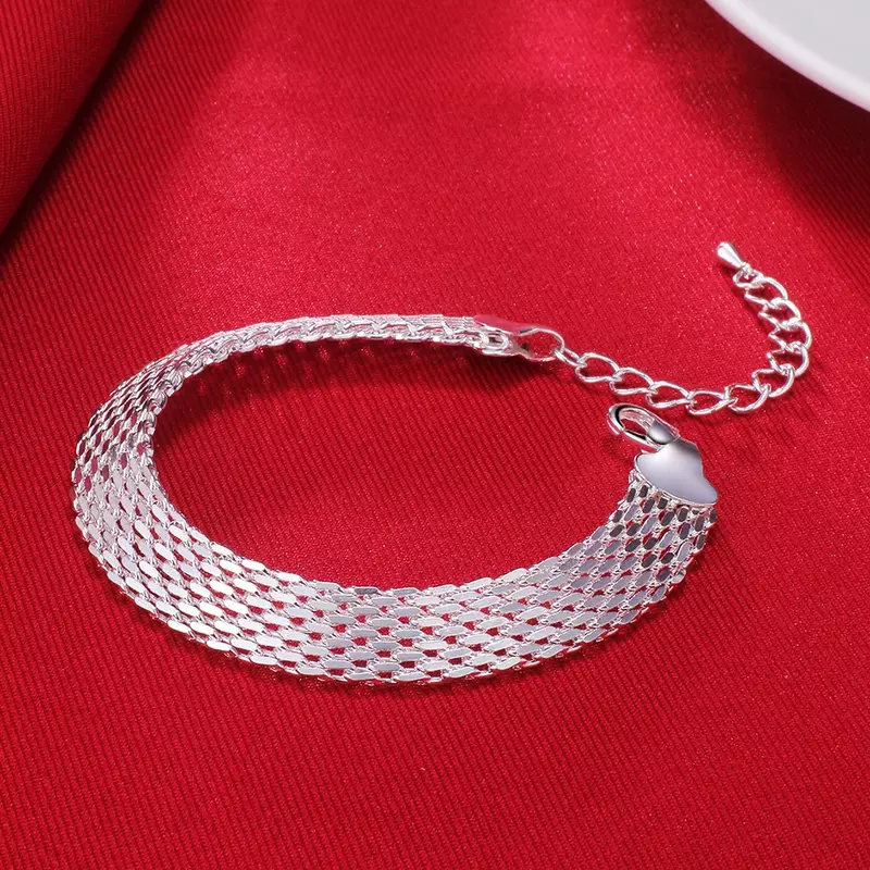 Женские браслеты из серебра 925 пробы, изысканные модные плетеные браслеты на цепочке, свадебные украшения, рождественские подарки