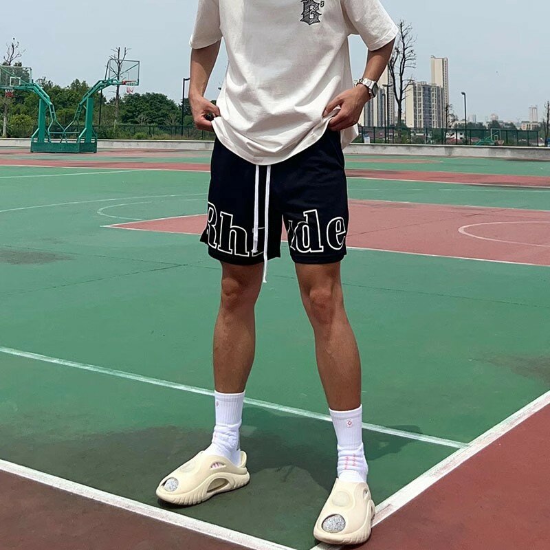 Calção de basquete leve masculino, calça seca rápida, jogger esportivo casual
