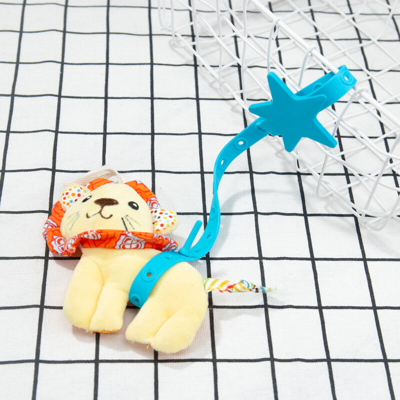 Baby Stroller Hook Silicone Star Pacifier Chain Non-toxic Teether Strap Kids Toy Holder Stroller Organizer Stroller Accessories