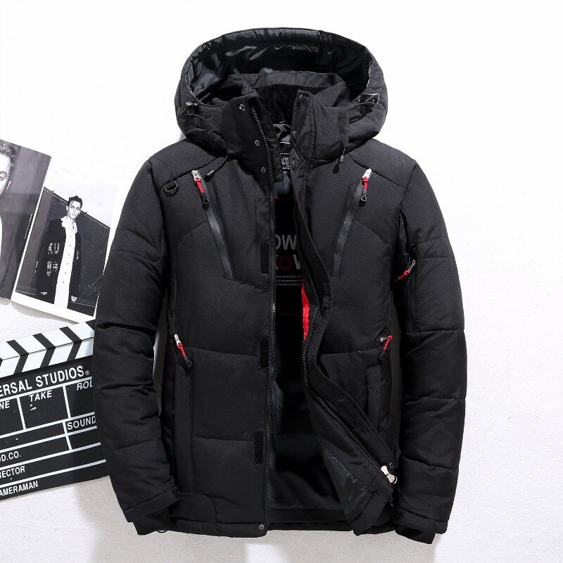 2023 Winter Men Thick Parkas Down Jacket Male White Duck Down Jacket Hooded Outdoor Thick Warm Padded Snow Coat Oversized