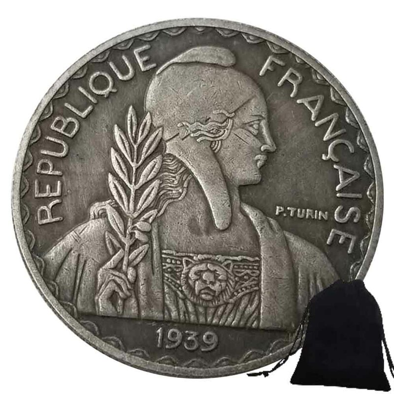 เหรียญนโปเลียนฝรั่งเศสสุดหรูเหรียญศิลปะ3D ที่ระลึกเหรียญคู่รักเหรียญตลกกระเป๋าโรแมนติกเหรียญที่ระลึกที่ระลึกเหรียญนำโชค + ถุงซานตา