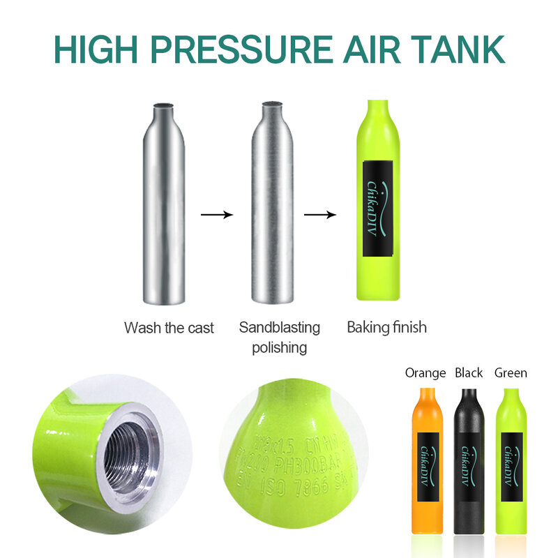 Chikadiv 2.2l Mini-Tauch flasche Sauerstoff flasche Unterwasser-Tauch ausrüstung tragbare Tauch schnorchel ausrüstung Lufttank Sauerstoff