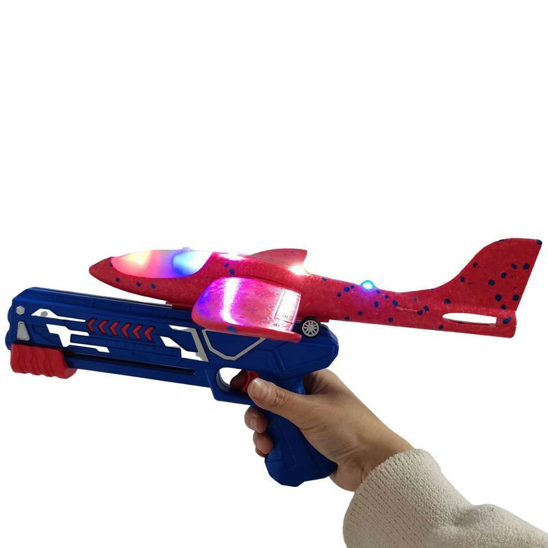 Lanzador de avión de juguete duradero, modelo de eyección de un clic, Avión de espuma, diversión al aire libre, juguetes voladores, regalos de cumpleaños para niños y niñas