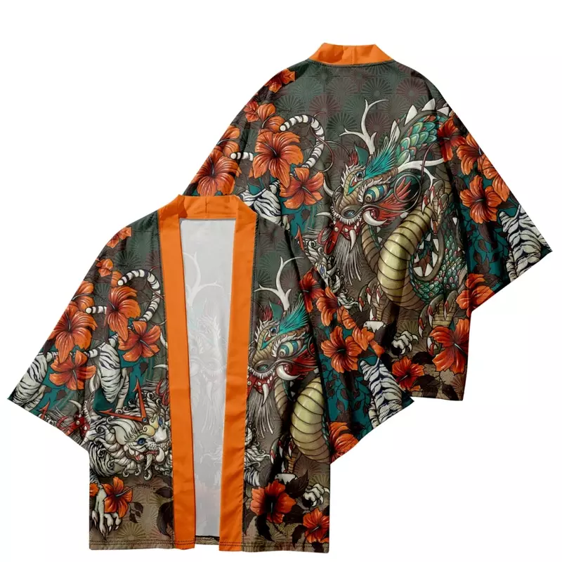 Fashion Japanese Anime Print Cosplay Kimono Summer Beach Women Cardigan Yukata Shirt Traditional Men Haori Asian Clothing