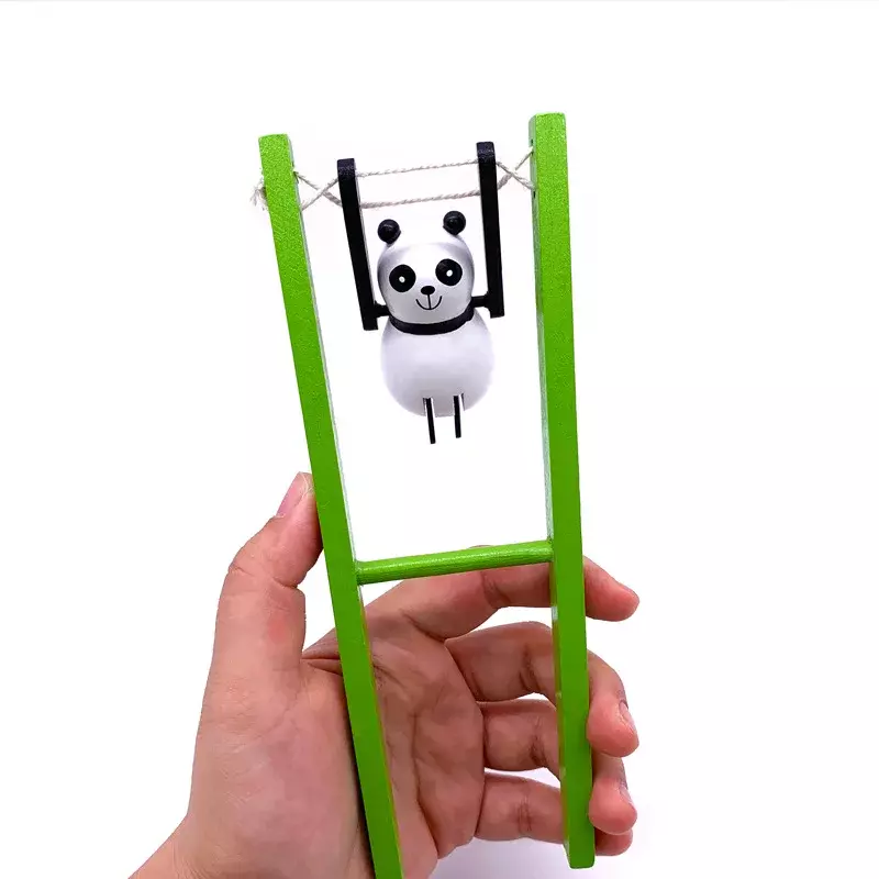 Novelty Creative Fun Wooden Acrobatic Panda Wooden Decompression Pull Line Flip Heel Fun Children's Toys Gifts Christmas Gifts