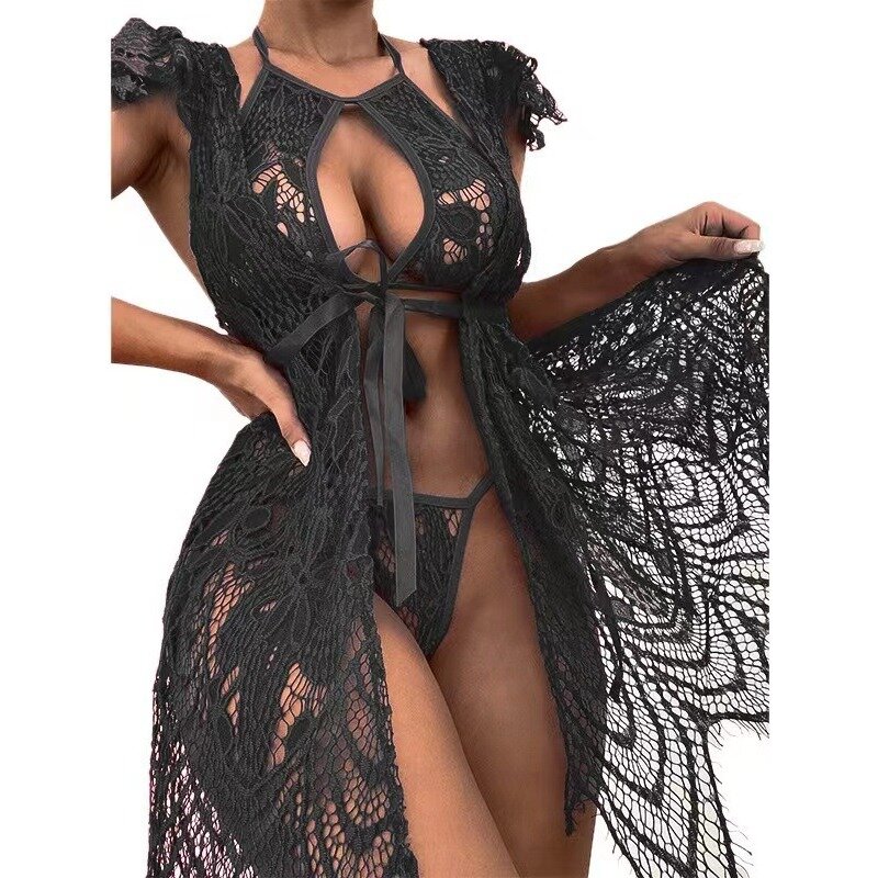 Women's Sexy Lace Seductive and Fun Set Exotic Dancewear  Sexy Dresses See Through  Sheer Dress  Sexy Costume Women