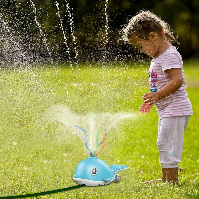 Dolphin Water Sprinkler With 6 Wiggle Tubes Summer Outdoor Fun Sports Spinning Sprinklers Backyard Spray Water Toys For Kids
