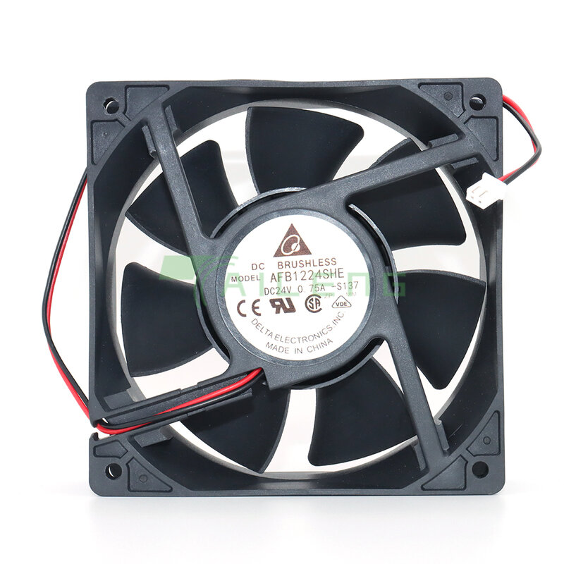 Brand New Original 120mm Fan AFB1224SHE 120x120x38mm 24V 0.75A Double Ball Bearing Large Air Volume  Cooling Fan