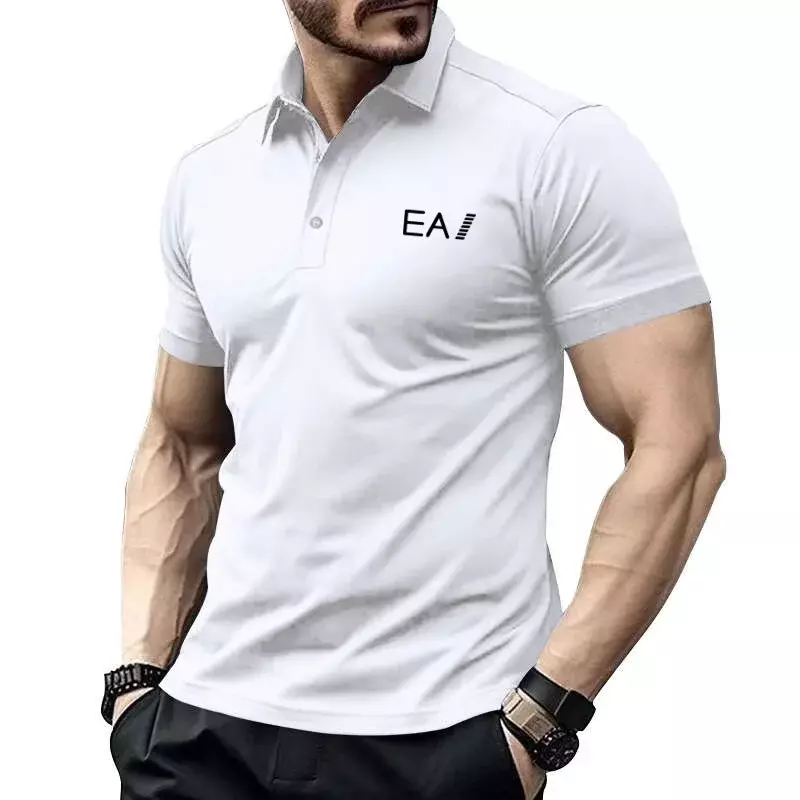Camiseta clásica de manga corta para hombre, Polo informal con cuello abotonado, S-4XL supergrande, novedad de verano