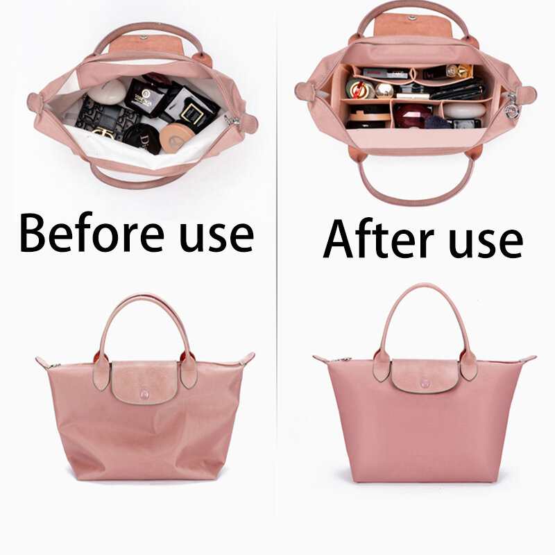 Felt Insert Bag For Longchamp Handbag Felt Liner Bag Makeup Bag Support Travel Portable Purse Organizer Fit Various Bags
