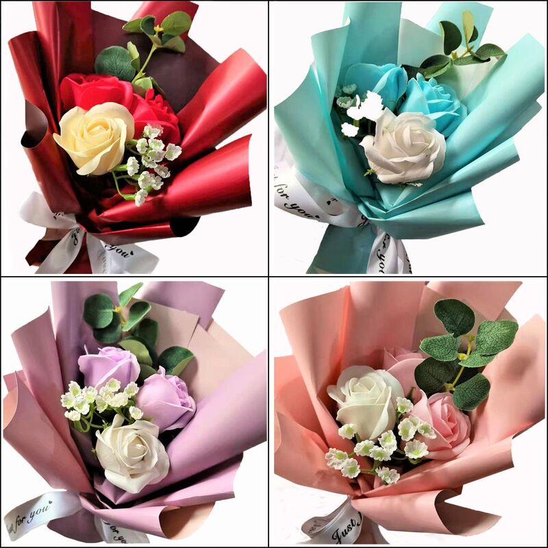 Petit bouquet de roses de simulation de la fête du Léon de Regina, mini fleurs de vacances, nouveau produit, 3