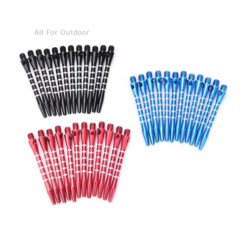 Ejes de dardos de aleación de aluminio, 12 piezas, ejes de 53mm, negro, azul, rojo, colores, rosca 2BA
