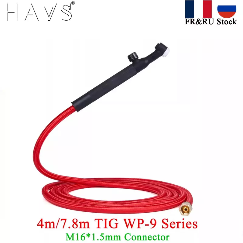 4M/13ft 7.8M/25.6ft WP9F 9FV TIG Welding Torch Soft Hose Cable Wires M16*1.5mm