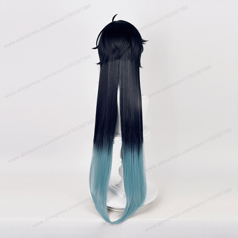Dan Heng Wig Cosplay 98cm rambut gradien panjang Anime Honkai: rel Bintang Wig sintetis tahan panas Danheng