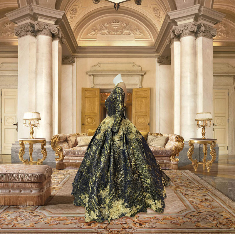 Formelle Abendkleider im Prinzessinnen stil mit exquisiter Stickerei und Tüll schichten