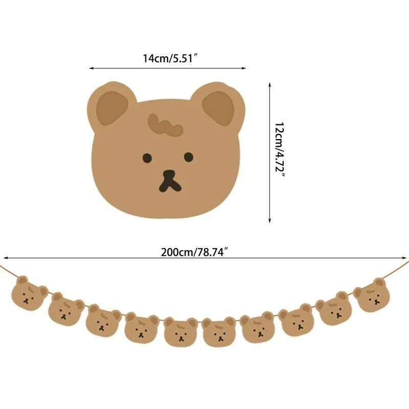 Baby Photo Props Bear Bunting Flags Infant Photoshooting Birthday Party Banners Photostudio Backdrop Photo DropShipping