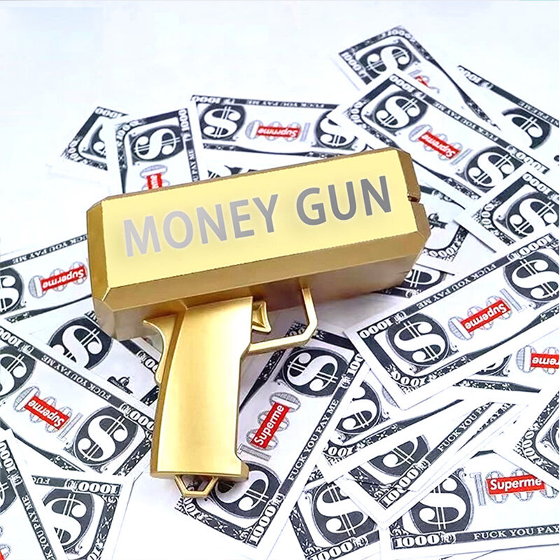 Mainan penembak uang Super meriam uang kertas 100 buah untuk permainan pesta pesta pernikahan pesta ulang tahun Natal