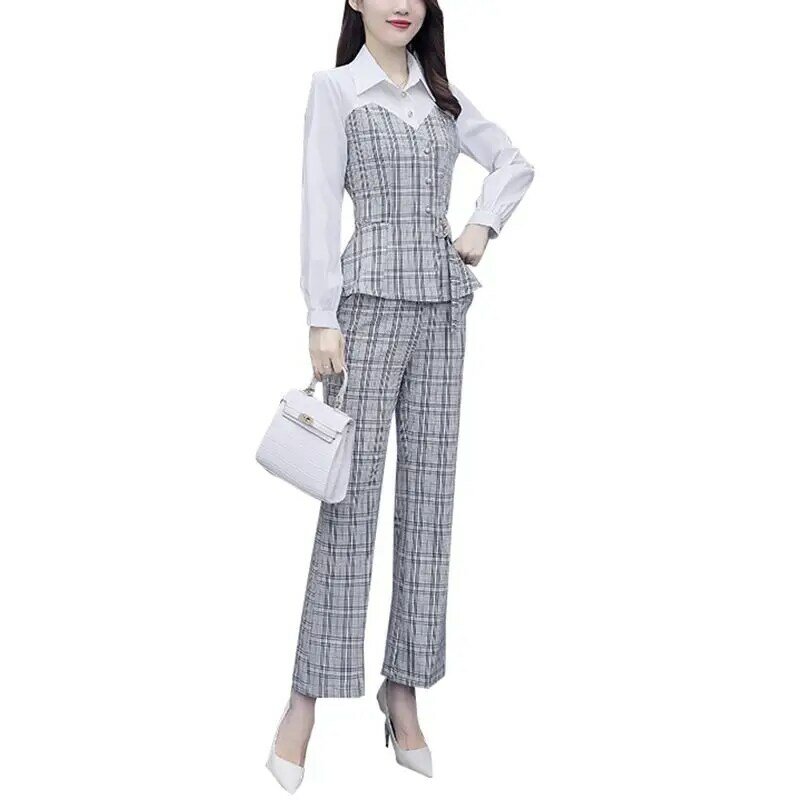 2024 nuovo Set di abiti in edizione coreana per abiti primaverili e autunnali da donna Set di due pezzi per ridurre l'età elegante e alla moda