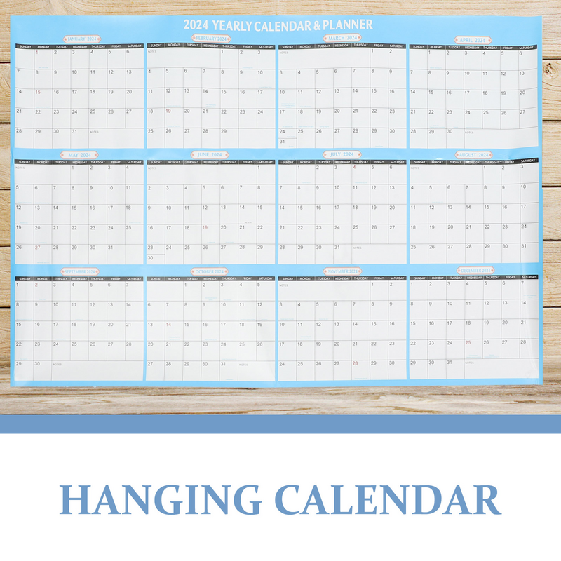 Calendario de 12 meses laminado de pared, planificador mensual, calendario colgante de cita, calendario de 12 meses, 2024, 2024 año, 2024