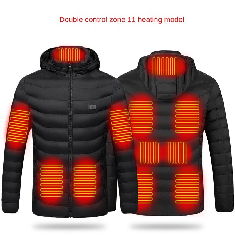 Manteau chauffant électrique en coton, charge intelligente, vêtements d'hiver en duvet de coton, corps chaud