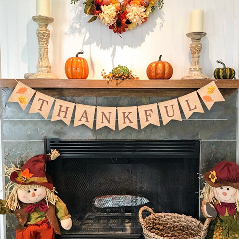 Menggantung spanduk latar belakang Poster panen musim gugur untuk dekorasi pesta Hari Thanksgiving