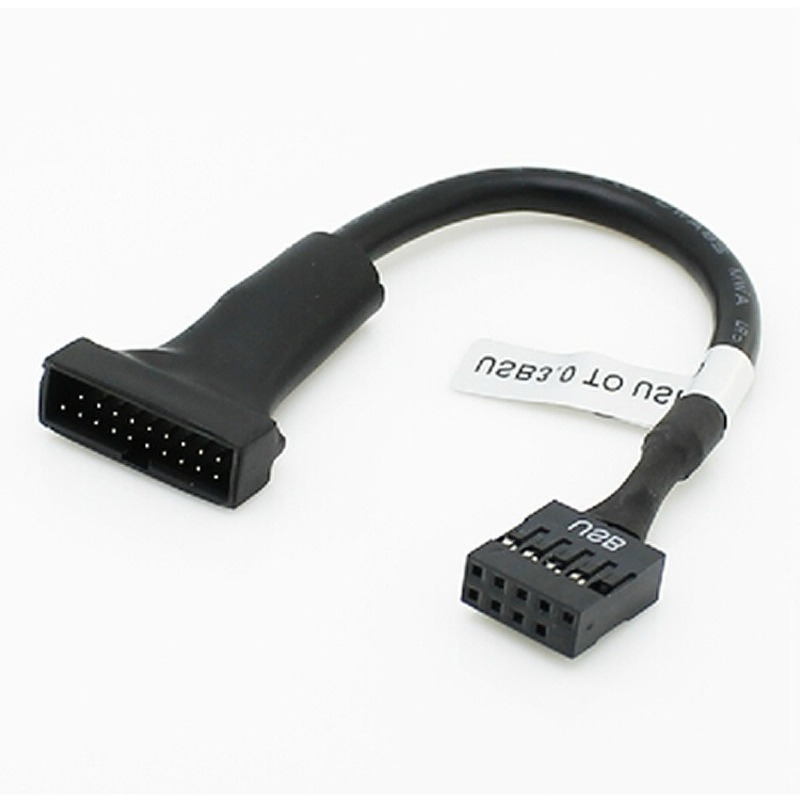 Adaptor untuk USB 2.0 Motherboard IDC 10pin/9pin Female Ke USB 3.0 20Pin/19Pin Male 10 Cm
