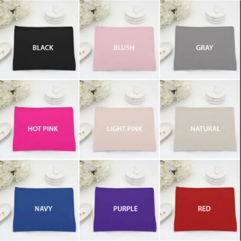 Customized product、Custom 12oz cotton canvas zipper cosmetic bag with metal zipper travel portable storage bag