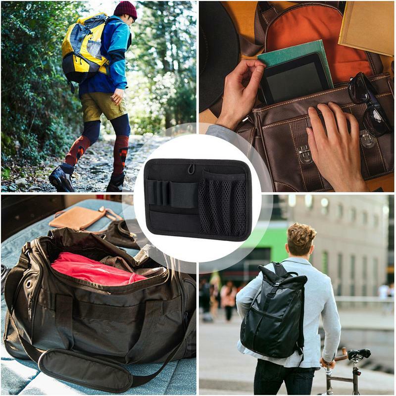 Organizador de mochila con gancho y Panel pequeño, inserto adhesivo, resistente al desgaste, bolsa de administración Molle para paquetes, mochila o bolsas de mensajero