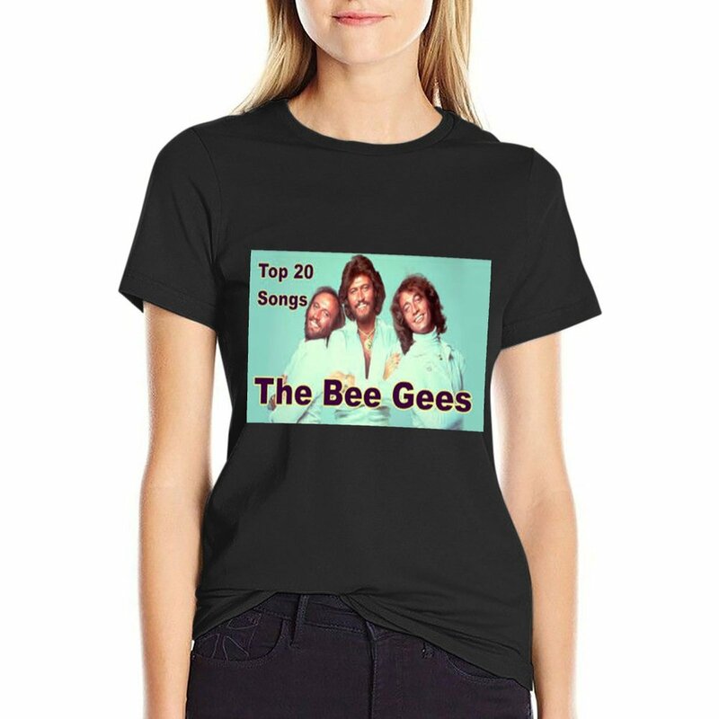 Bee Gees baju kaos Wanita Mode Korea, Atasan Wanita