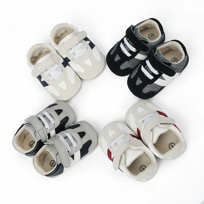 Baskets en patchwork de lettres pour nouveau-né, chaussures anti-ald pour bébé, chaussures décontractées pour tout-petits, garçons et filles, 0-18 mois