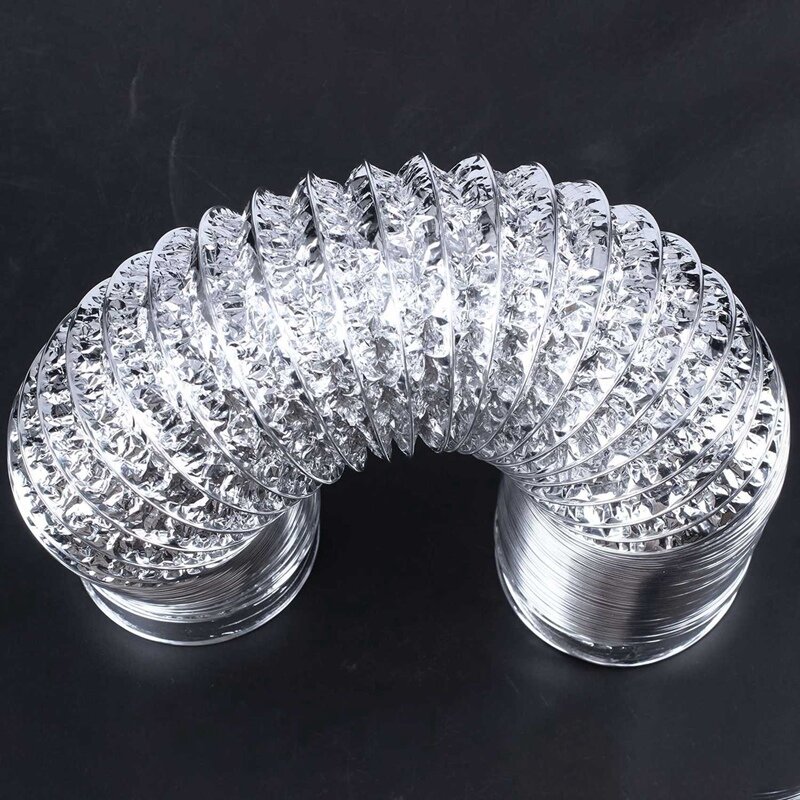2X 3 Meter Length 100Mm/4 Inch Fresh Air System Flexible Aluminum Exhaust Duct Pipe Air Ventilation Pipe Hose