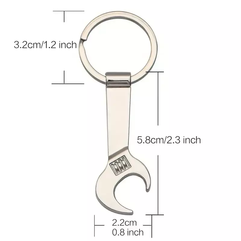 1pc Portable Keychain Bottle Opener, Metal Material, Wrench Shape